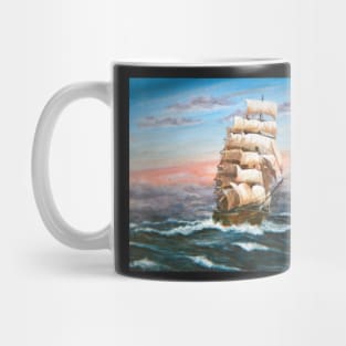 SQUARE RIGGER 'ILLAWARA' STEEL SAILING SHIP AT SUNSET Mug